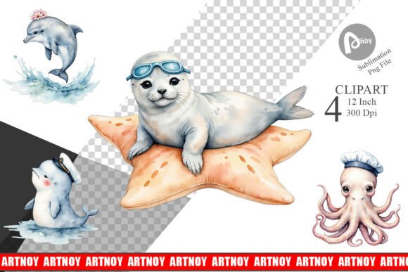 Download Seaside Critter Friends Clipart - Seaside Collection