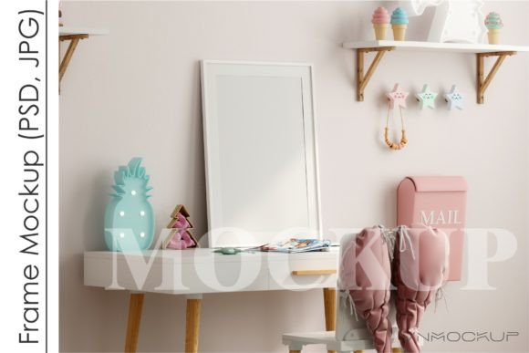 Download Frame Mockup Kids Room, Girl Room Frame - Mockup kids Collection