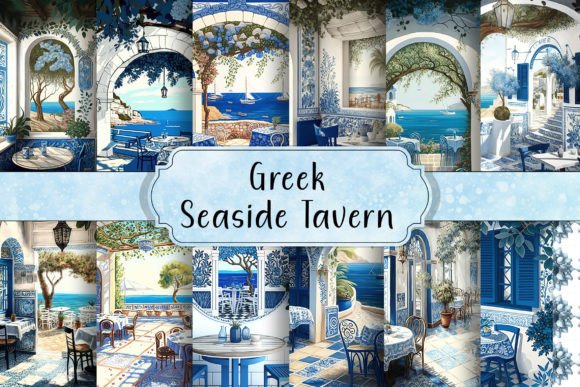 Download Greek Seaside Tavern Backgrounds - Seaside Collection