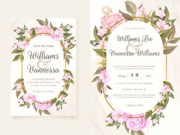Download Elegant Wedding Invitation FLoral Design - Premium Bundle
