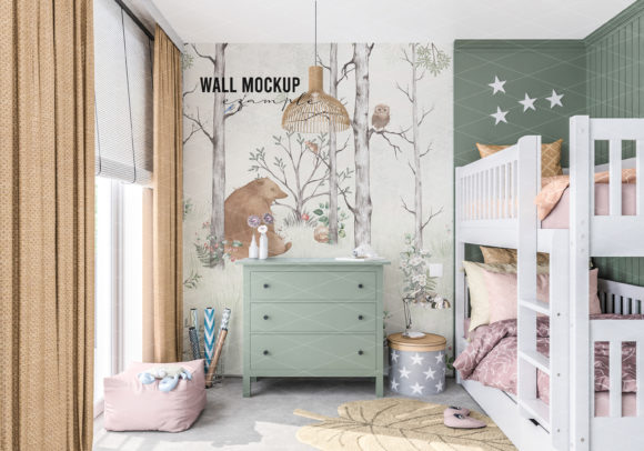 Download Wall Mockup Wallpaper Mockup Kids Room - Mockup kids Collection
